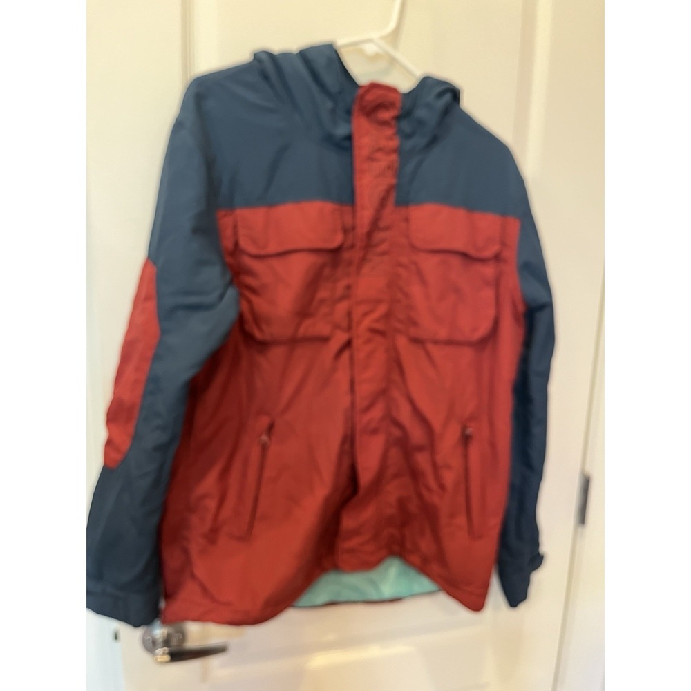 Dutch Bros Coffee Jacket Mens Size Small  Red Full Zip Hooded Coat Oregon